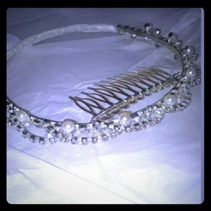 Diamond Rhinestone and Pearl Crown